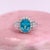 6Ct Blue Zircon Ring With Natural Diamond Accents: Solid 14k Gold, Oval 11x8mm, Size 6.75 For Sale In Columbus - Image 6 of 9
