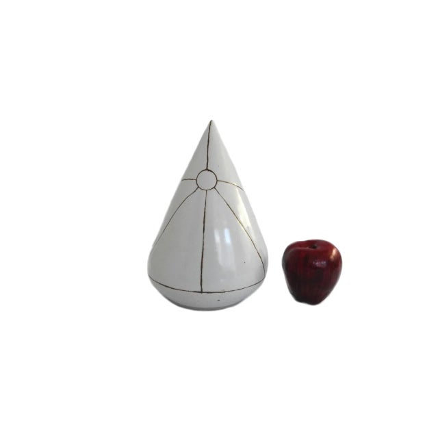 Artisan pottery cone signed "Erskine 4". Excellent condition. 6.5" X 10"H.