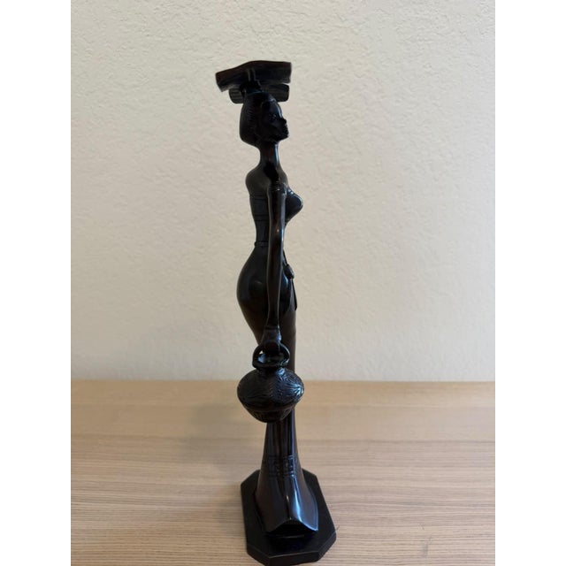 Art Deco Vintage African Woman Figurine - Art Deco Tribal Sculpture For Sale - Image 3 of 4