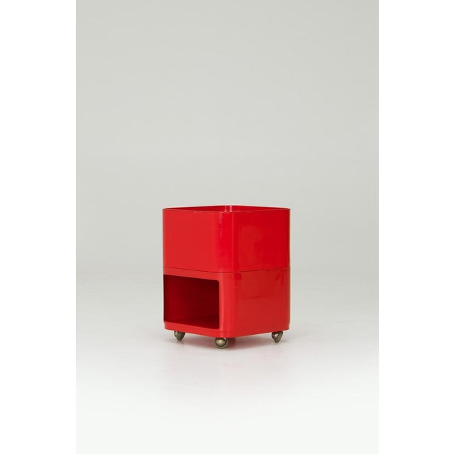 A 'Componibili' roller table, model 4970, designed in 1967 by Anna Castelli Ferrieri for Kartell, Husqvarna. It is a...