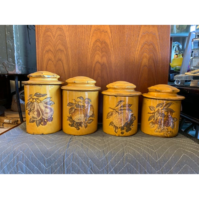 Vintage Harvest Gold Canister Set 4 Pieces Chairish