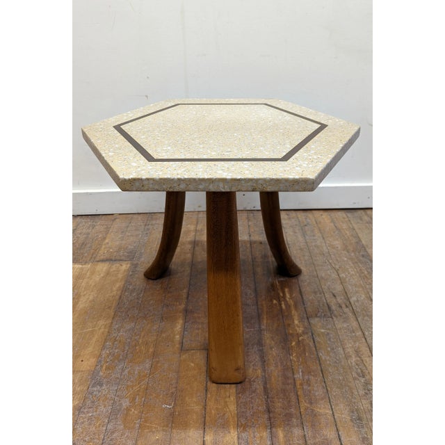 1950s 1950s Vintage Harvey Probber Hexagon Terrazzo Side Table For Sale - Image 5 of 6