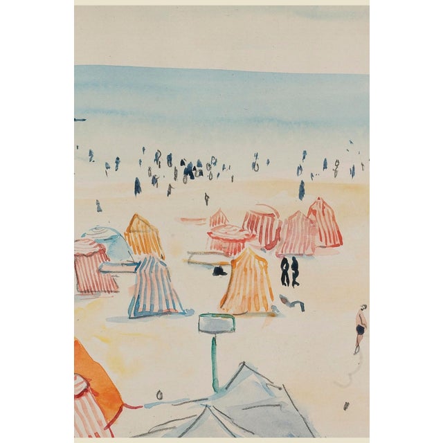 Paper Vintage French Beach Print, Coastal Wall Art by Albert Marquet - 54" X 36" For Sale - Image 7 of 9