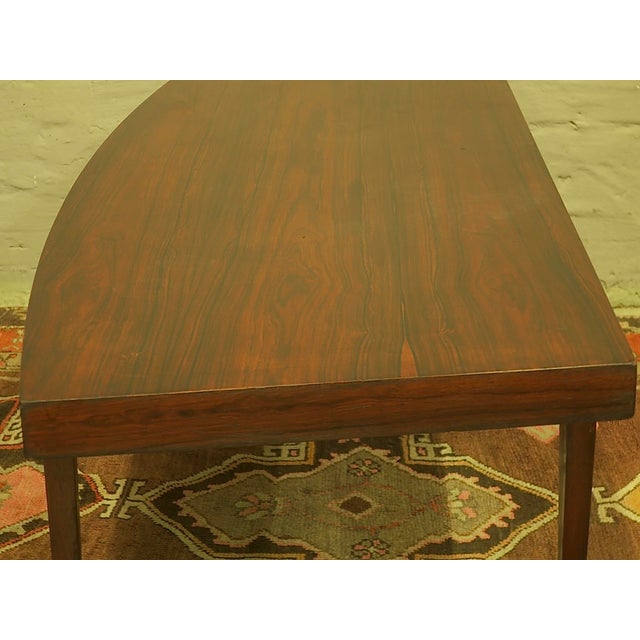 Danish Rosewood Curved Coffee Table on Sled Feet, 1960s For Sale - Image 4 of 9