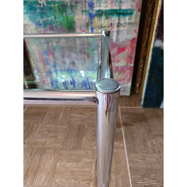 1970s Vintage Mid Century Modern Milo Baughman Style Table For Sale - Image 10 of 11