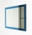 Metal Rectangular Wall Mirror with Blue Frame from FAB Crystal, Italy, 1980s For Sale - Image 7 of 12