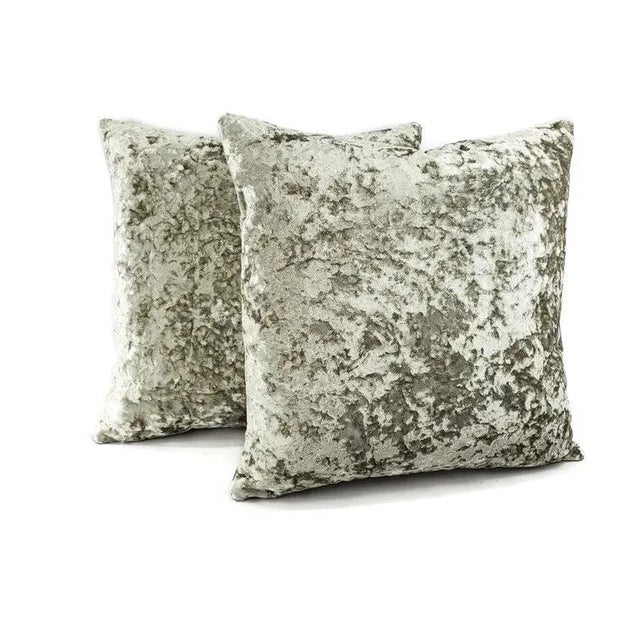 This is a stunning crushed velvet in a silver-gray color pillow cover. The fabric is thick and will last for years to...