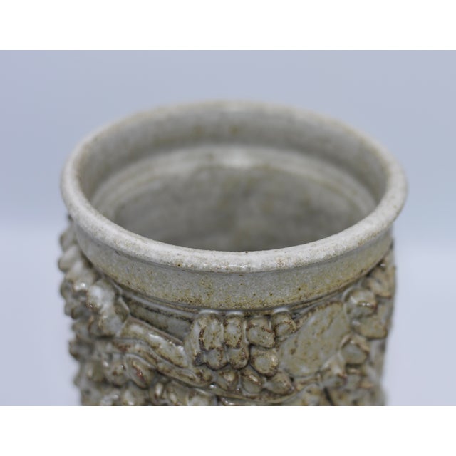 1970s 1970s Handmade Sculpture Studio Art Pottery Gres Glazed Brutalist Vase For Sale - Image 5 of 7