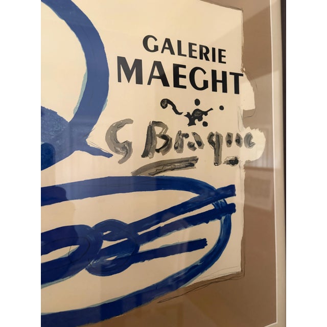 Original Vintage Georges Braque Galerie Maeght Exhibition Poster Framed French Modernism For Sale - Image 10 of 11