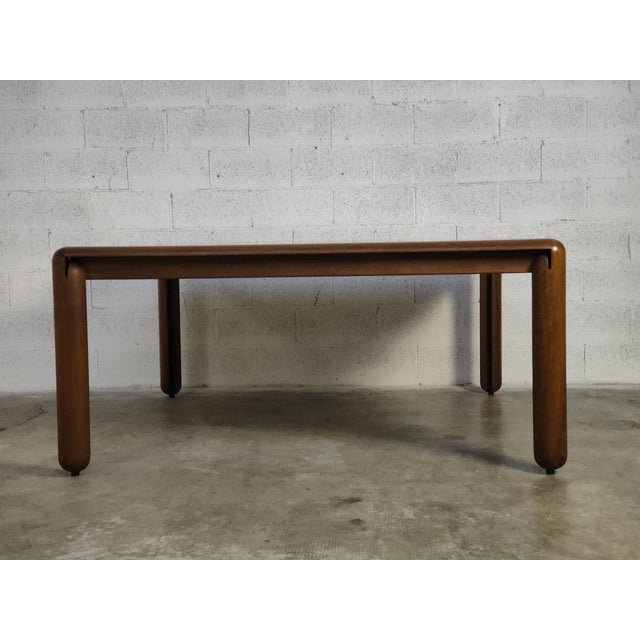 Wood Model 781 Square Dining Table in Walnut by Vico Magistretti for Cassina, 1960s For Sale - Image 7 of 17