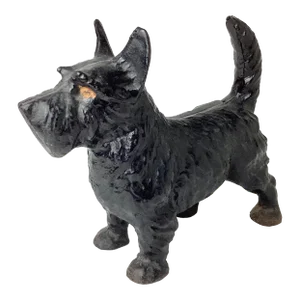 Antique Cast Iron Standing Full Figure Scotty Dog Doorstop