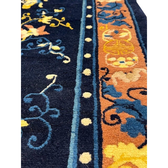 1940s Pasargad DC Navy Blue Antique Chinese Peking Rug For Sale - Image 5 of 7