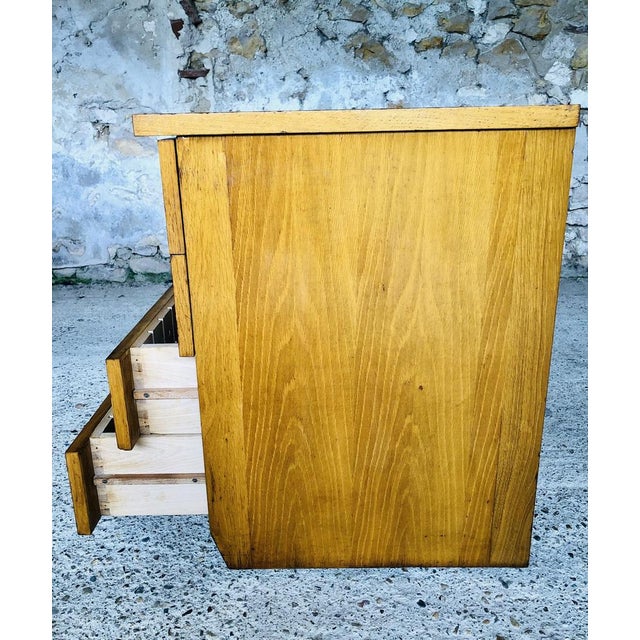 Mid-Century Oak Storage Cabinet on Wheels, 1960s For Sale - Image 11 of 18
