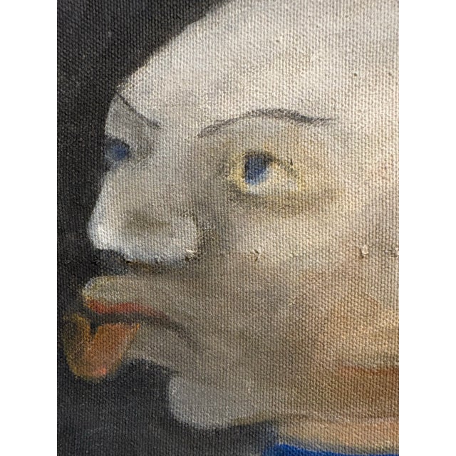 This original oil painting of a primitive old man is by artist (Poland, b. 1956) Richard Klamann. Klamann a California...