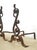 Arts & Crafts Pair of Arts & Crafts Antique Wrought Iron Andirons For Sale - Image 3 of 9