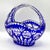 Vintage Crystal Basket Bowl in Cobalt Blue, 1960s For Sale - Image 13 of 13