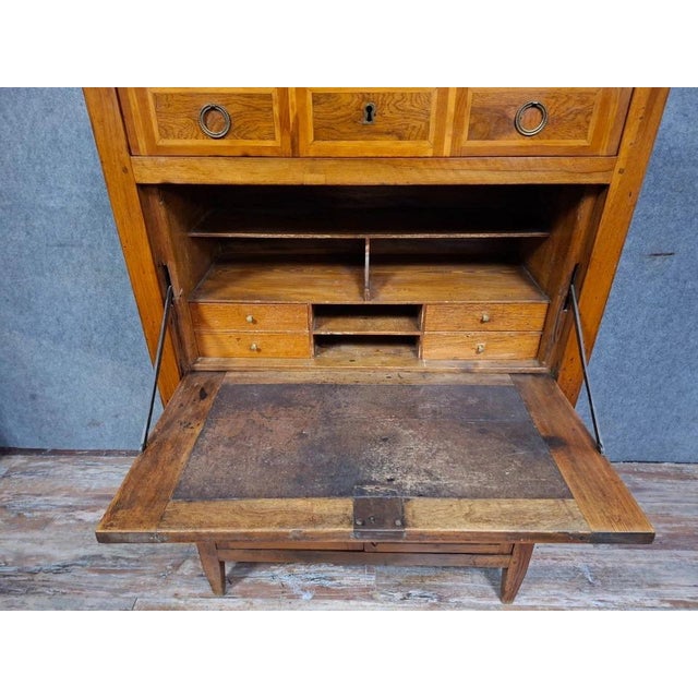 Late 18th Century Louis XVI Provincial Marquetry Secretary Desk For Sale - Image 4 of 11