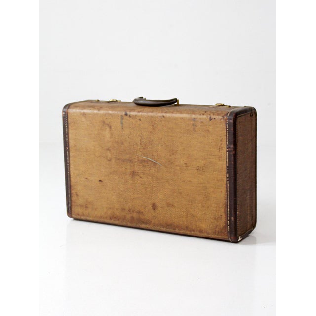 Vintage 1950s Jc Higgins Tweed Suitcase For Sale - Image 6 of 9
