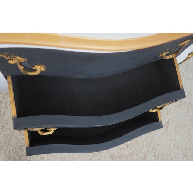1980s Pair of French Louis XV Style Painted Commode Chests For Sale - Image 5 of 18