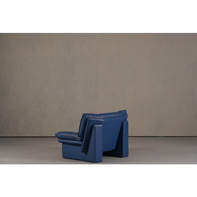 Postmodern Leather Sofa and Lounge Chair by Nicoletti Salotti, Italy, 1980s, Set of 2 For Sale - Image 12 of 18