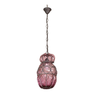 Plum Colour Venetian Lantern, Seguso Murano Glass, Italy, 1950s