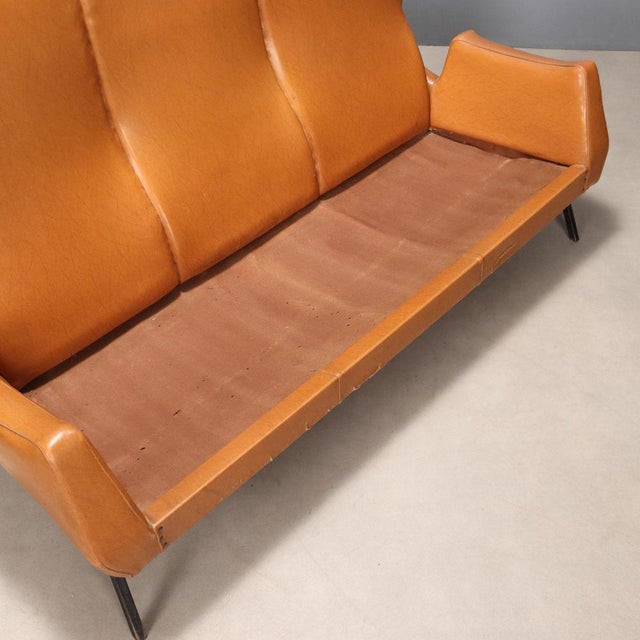 Vintage Leatherette 3-Seater Sofa, Italy, 1960s For Sale - Image 12 of 15