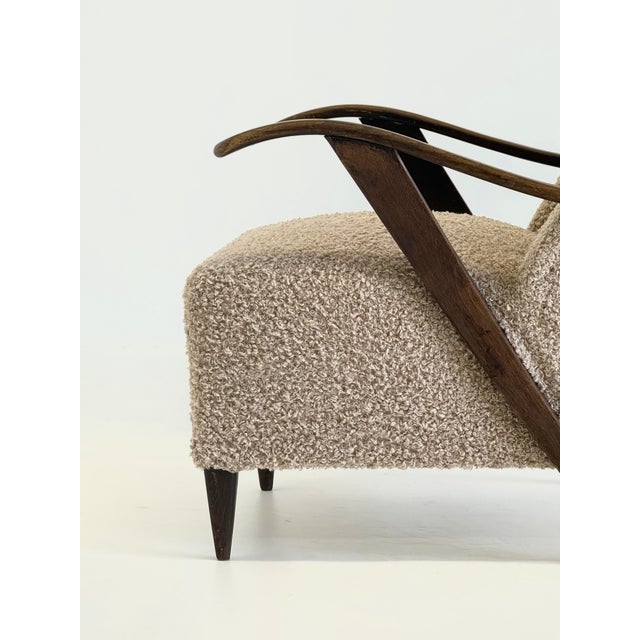 Vintage Lounge Chair in Beige Loop by Melchiorre Bega, 1950s For Sale - Image 11 of 12