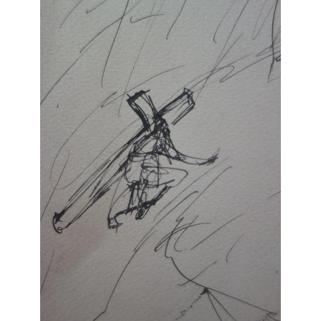 Edouard Goerg (1893 - 1969) Calvary Original drawing in black ink (Original work entirely by the hand of the artist)...