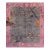 1920s Gray and Pink Pictorial Vintage Chinese Art Deco Wool Area Rug 7'11" X 9'06" For Sale
