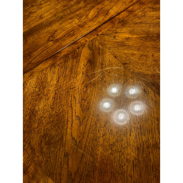 Vintage Double-Pedestal Dining Table With Cane-Back Chairs — Set of 9 For Sale - Image 15 of 18