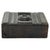 Decorative rectangular box dating from the 1950s, featuring a dark black leather exterior with an elaborate embossed...