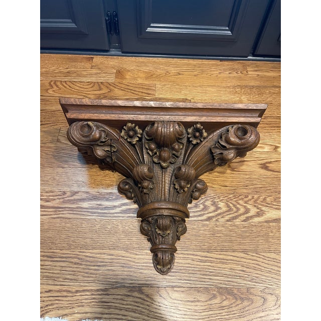 Intricate Carved Wood Fleur De Lis Architectural Salvage Wall Piece For Sale In Indianapolis - Image 6 of 11