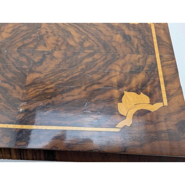 Biedermeier Wooden Jewelry Box in Walnut with Inlays, 1850 For Sale - Image 10 of 12