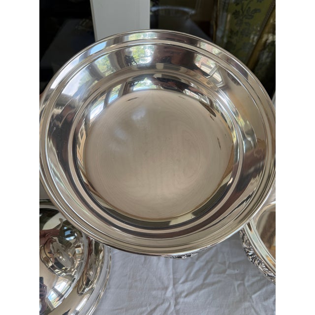 Vintage Crescent No. 549 Silver Plate Chafing Dish With Warming Stand, Lion Paw Feet & Hardwood Handle For Sale - Image 6 of 12