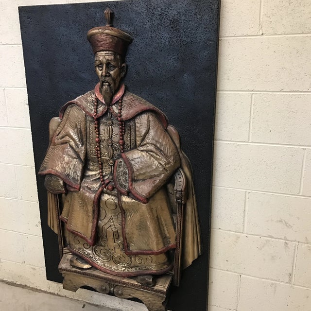 Asian Fiberglass Three Dimensional Asian Ancestor Wall Hanging For Sale - Image 3 of 10