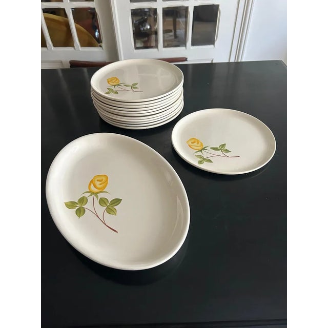 Bouton de Rose Tableware Set in Earthenware from Niderviller, 1950s, Set of 13 For Sale - Image 11 of 11