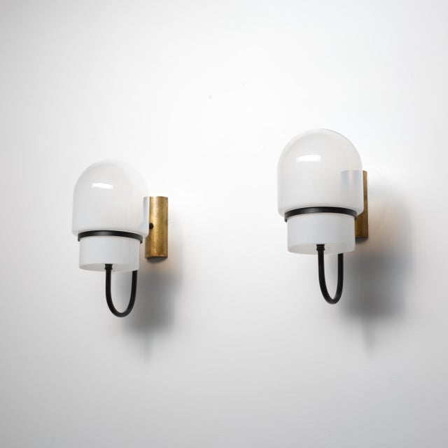Italian Modern Wall Sconces in Black-Enamelled Brass, 1960s, Set of 2 For Sale - Image 10 of 10