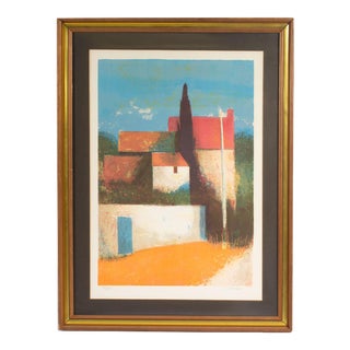 Signed Limited Edition Abstract Lithograph by Pierre Bisiaux For Sale