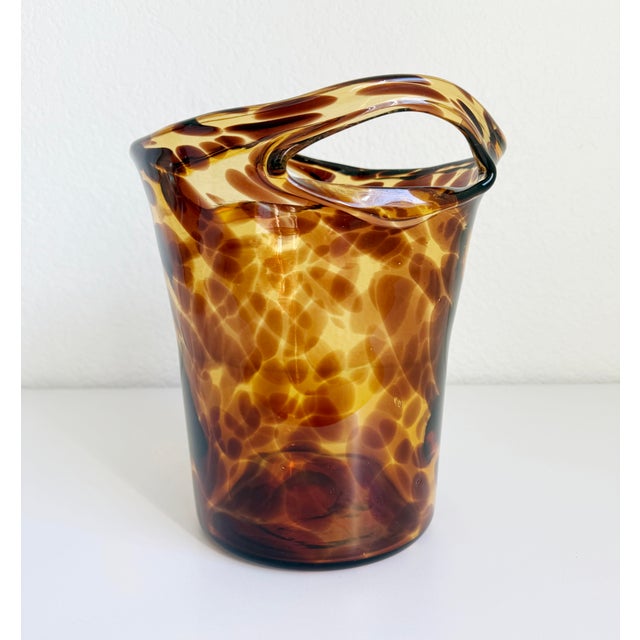 Brown 1950s Christian Dior Empoli Tortoise Glass Bottle Chiller For Sale - Image 8 of 11