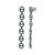 Contemporary Sterling Silver 1.0 Cttw Blue Diamond Linked Circle Drop Earrings For Sale - Image 3 of 4