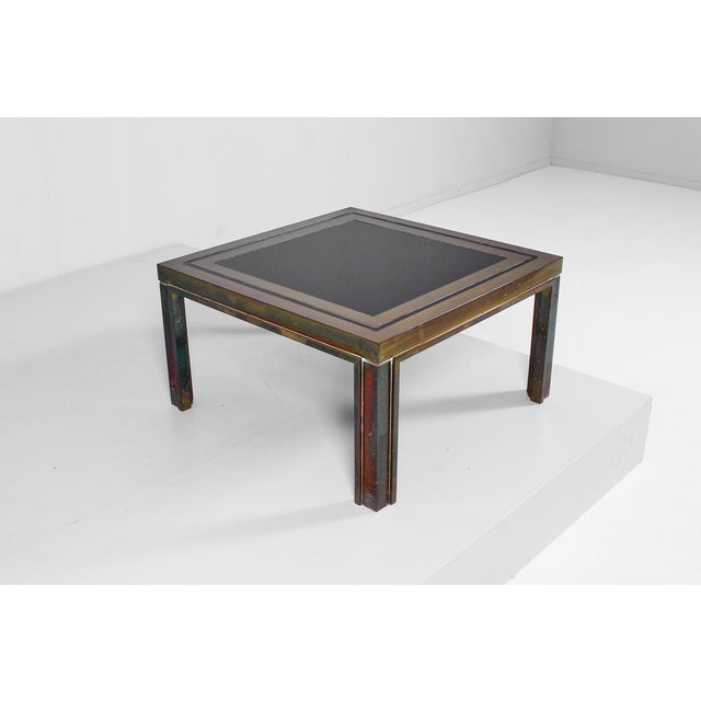 1970s Mid-Century Brass and Dark Glass Coffee Table from Maison Jansen, France, 1970s For Sale - Image 5 of 11