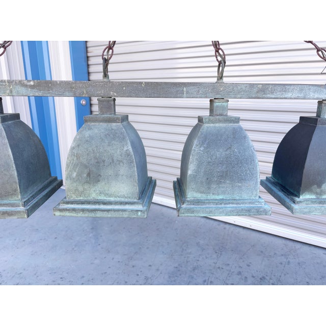 1940s Vintage Copper Four Light Chandelier For Sale - Image 5 of 8