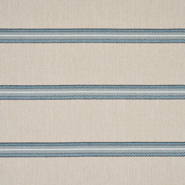 Schumacher Sample - Schumacher Garden Stripe Indoor/Outdoor Fabric in Blue For Sale - Image 4 of 4