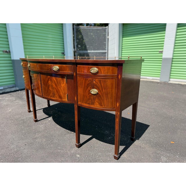1990S Kindel Hepplewhite Style Mahogany Serpentine Sideboard For Sale - Image 10 of 11