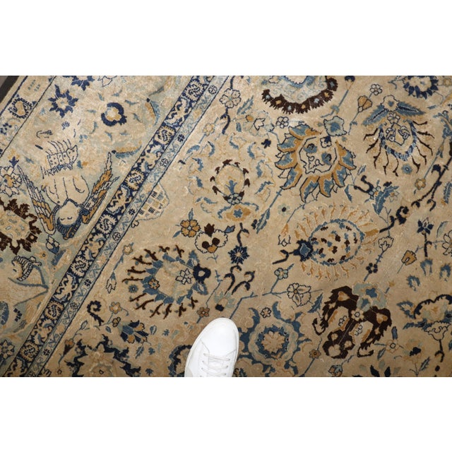 Antique Zabihi Collection Pictorial Tabriz Angel Border Rug - 6'6" x 10'2" For Sale - Image 4 of 8