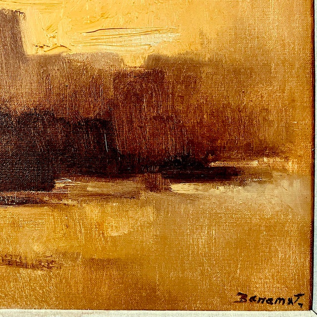 1980's Abstract Impressionist Desert Landscape - After Sunset by Robert Baranet - Rare Carl Laughlin Frame For Sale - Image 6 of 13