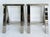 Chrome Williams Sonoma Home "Mason" Sawhorse Glass Top Table/Writing Desk For Sale - Image 8 of 15