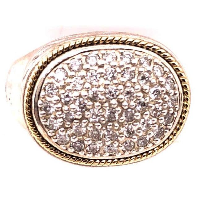 Metal 18 Karat Two-Tone Gold Effy Fashion Ring With Diamonds, Size 7.75 For Sale - Image 7 of 12