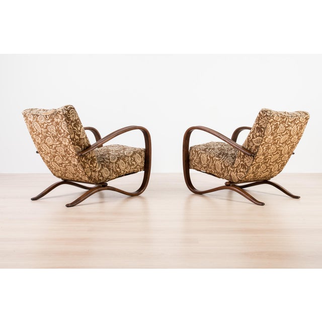 Vintage Art Deco Lounge Chairs by Jindřich Halabala for Thonet, 1930s, Set of 2 For Sale - Image 3 of 15