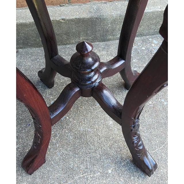 Mid-Century Hongmu and Marble Top Stand For Sale In Washington DC - Image 6 of 7